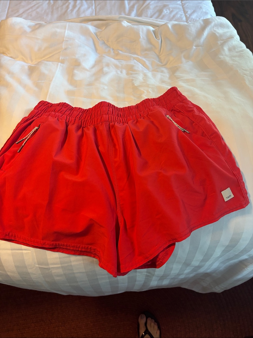 Women's Red Athletic Shorts - Lightweight Activewear